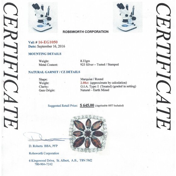 .925 Sterling Silver Flower Shaped Garnet/Cubic Zirconia Ring Size 7 Valve $645 - Picture 5 of 7